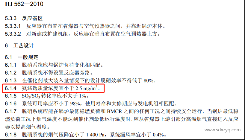 1702020891858820.png 2SCR脫硝系統(tǒng)氨逃逸濃度規(guī)定.png